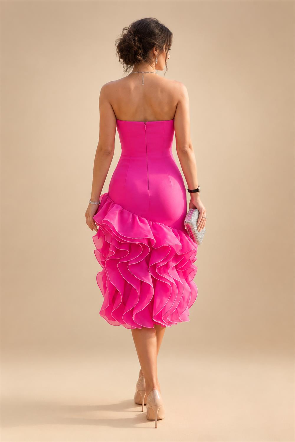 A-Line Chiffon V-Neck Short Sleeve Mother of the Bride Dresses Floor-Length with Sequin Appliques (SHI22500297)