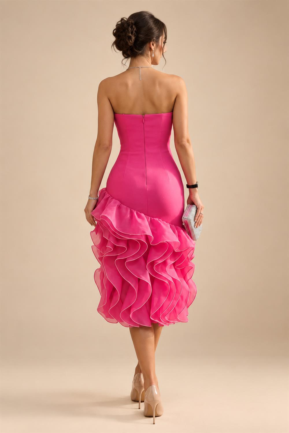 A-Line/Princess V-Neck Chiffon Maxi Mother of the Bride & Groom Dresses with Side Sash, Sweep Train & Ruched Bodice (SHI22501629)