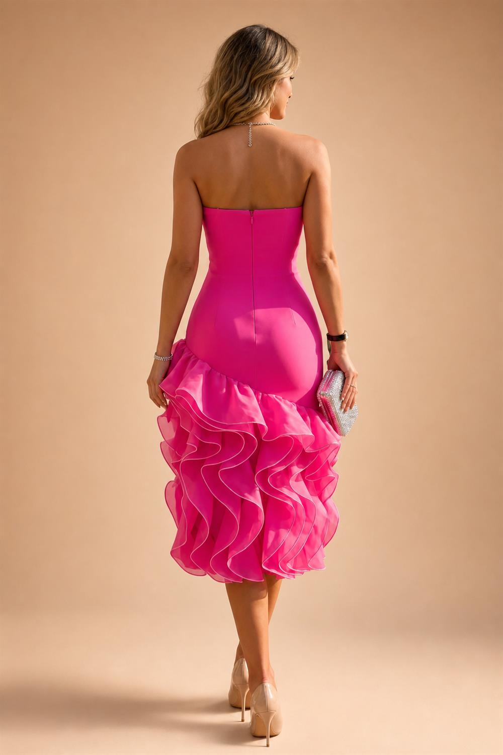 Jacquard A Line V Neck Ruffles Corset Mother of the Bride & Groom Dresses (SHI22500967)