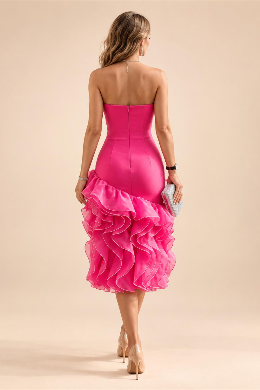 A-Line Floor-Length Chiffon Cape Sleeves Mother of the Bride & Groom Dresses with Tiered Ruffles (SHI22500723)