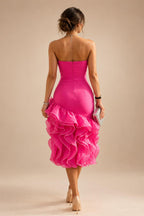 A-Line/Princess Scoop Neck Satin Maxi Mother of the Bride & Groom Dresses with Sweep Train, Ruched Waist & Rhinestones (SHI22501654)