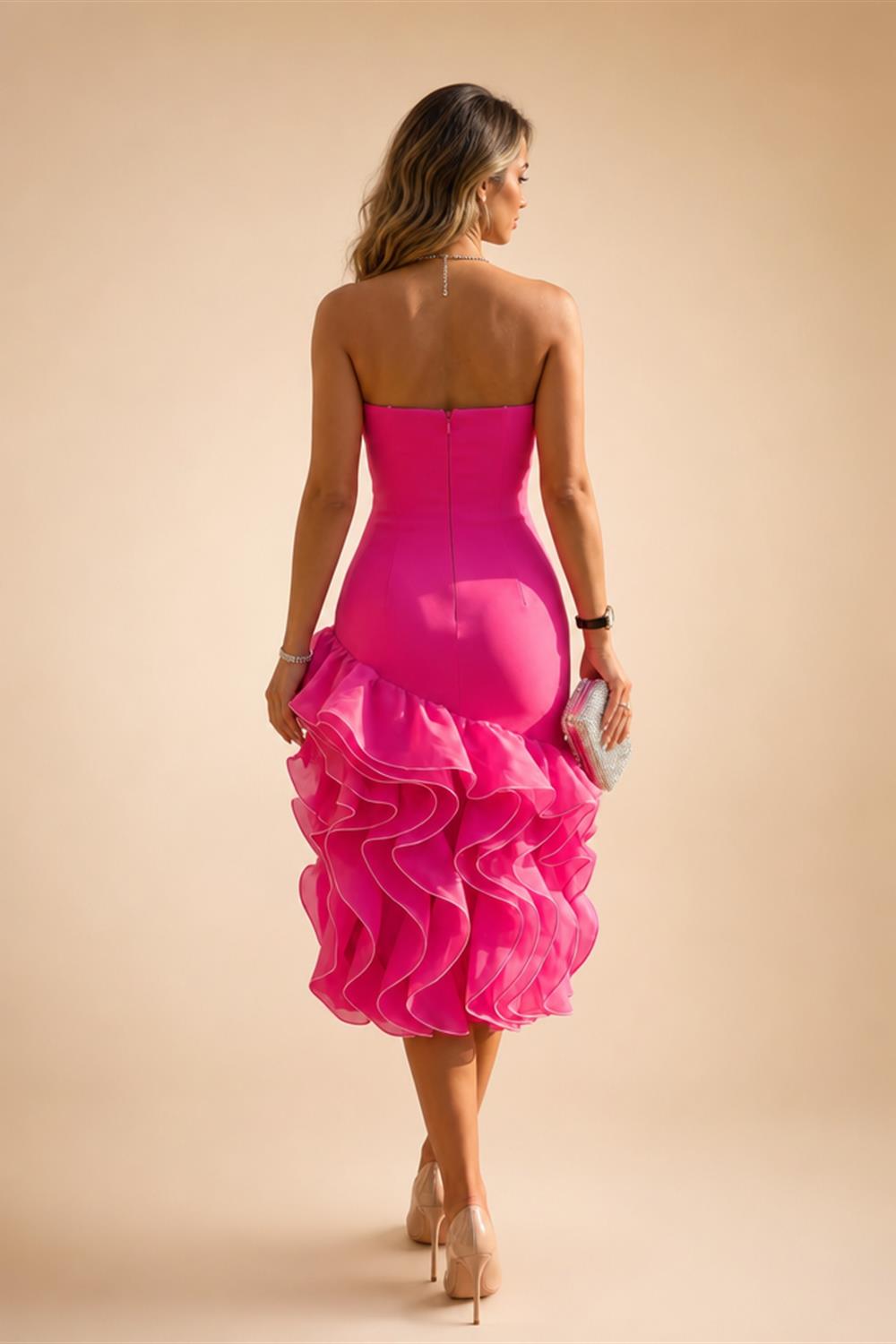 A-Line Satin V-Neck 3/4 Sleeve Mother of the Bride Dresses Floor-Length Ball Gown with Applique (SHI22500294)