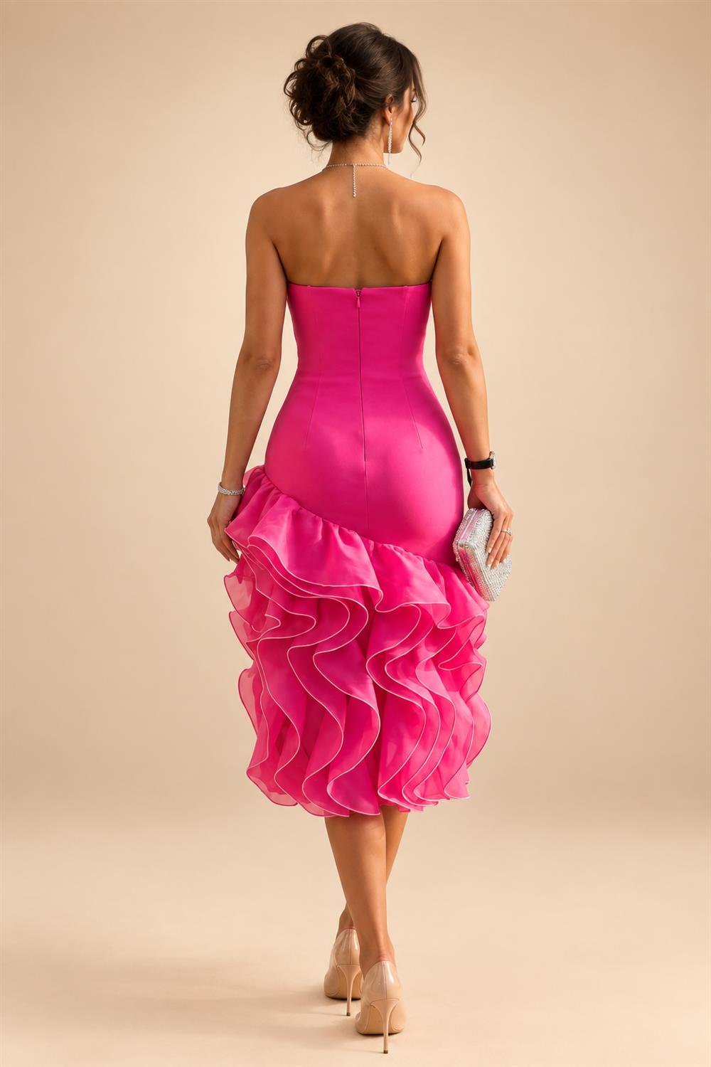 Sheath/Column Scoop Neck Chiffon Maxi Mother of the Bride & Groom Dresses with Lace Appliques, Sweep Train & Ruched Waist (SHI22501642)