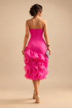 A-Line/Princess Off Shoulder Satin Floor-Length Mother of the Bride & Groom Dresses with 3D Flowers & Sweep Train (SHI22501552)