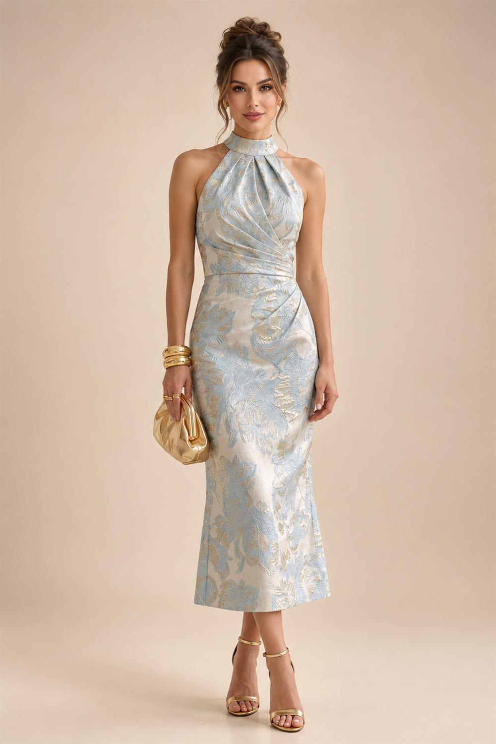 Jacquard A-Line/Princess Strapless Short Homecoming Dresses with Bow & Pearls (SHI22370324)
