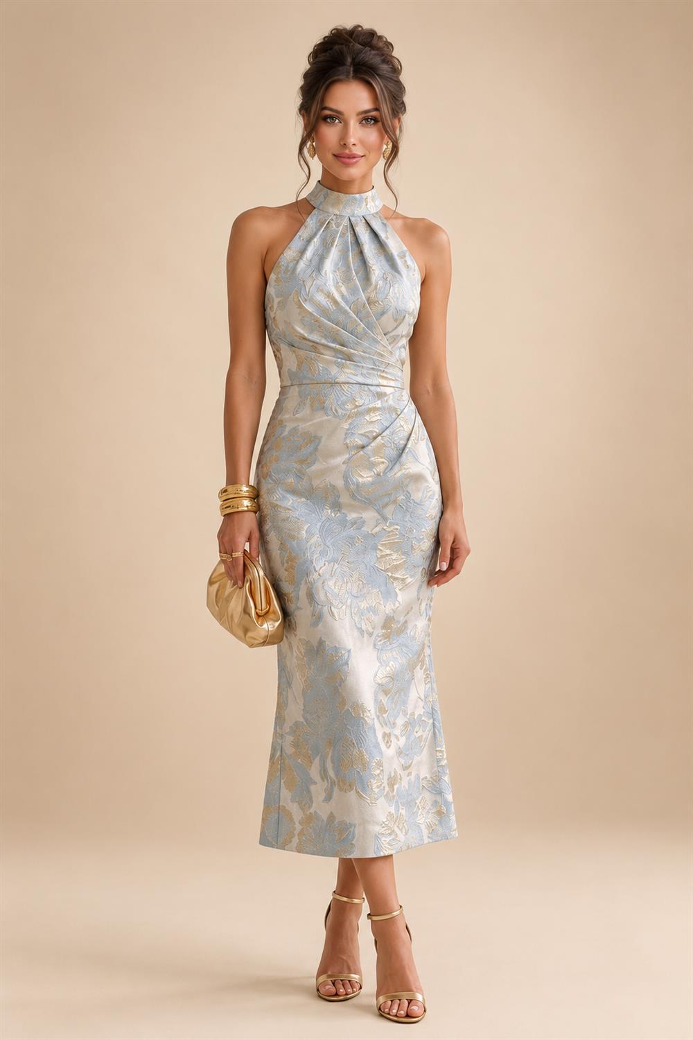 Mermaid Scoop Long Sleeve Floor Length Mother of the Bride Dresses with Peplum & Appliques (SHI22500269)