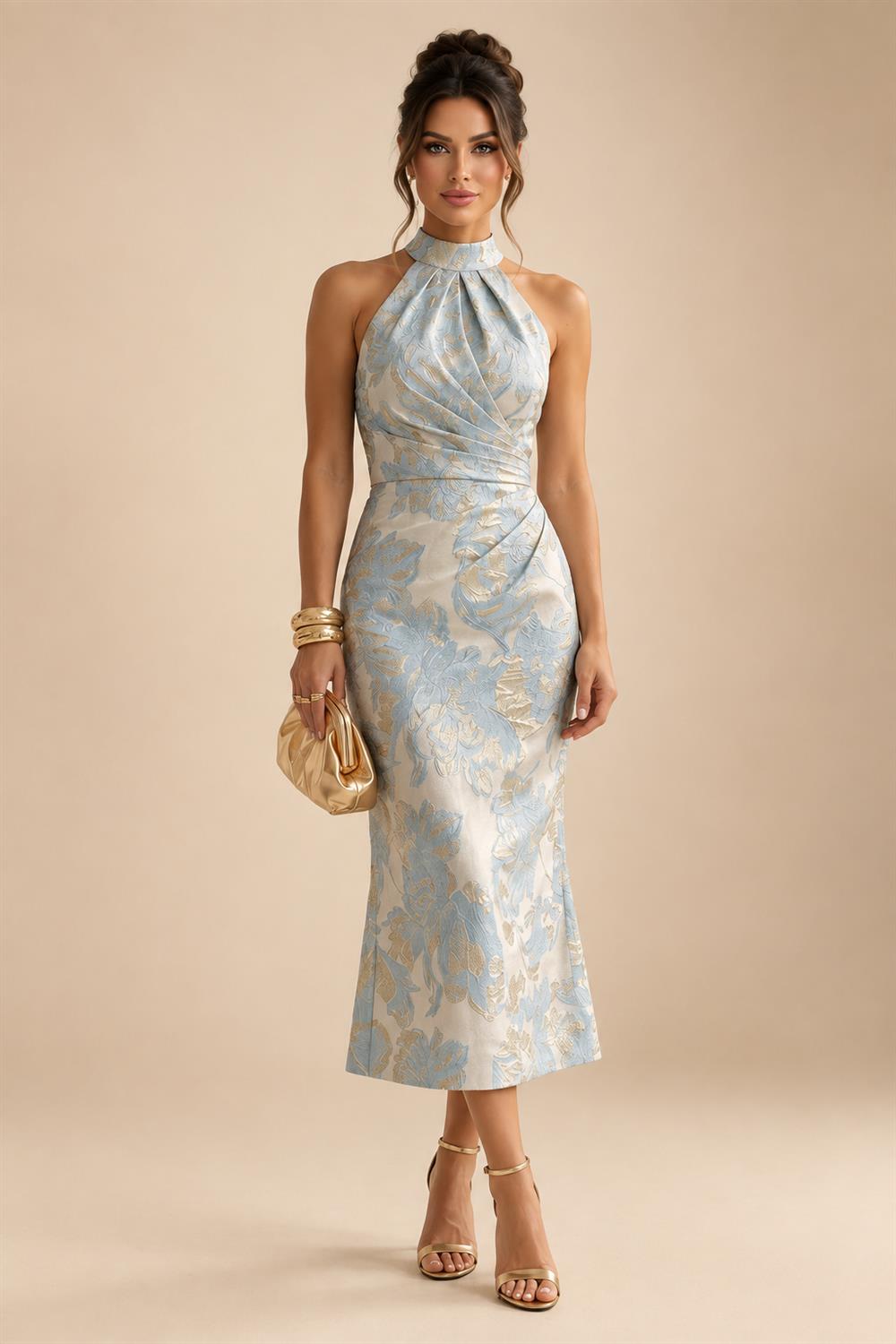 Sheath/Column Lace Appliques Maxi Mother of the Bride & Groom Dresses with Ruched Waist & Satin Bodice (SHI22501596)
