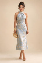 A-Line/Princess V-Neck Chiffon Maxi Mother of the Bride & Groom Dresses with Lace Appliques, Sweep Train & Bow (SHI22501641)