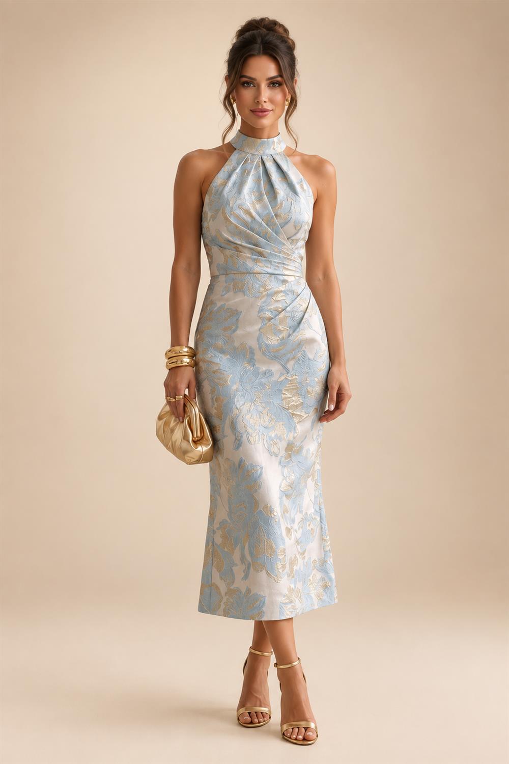 Sheath/Column One Shoulder Floral Embroidery Floor-Length Mother of the Bride & Groom Dresses with Side Draped Sash (SHI22501617)