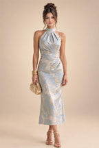 V Neck Satin Pleated Mermaid Mother of the Bride Dresses (SHIR1110589)