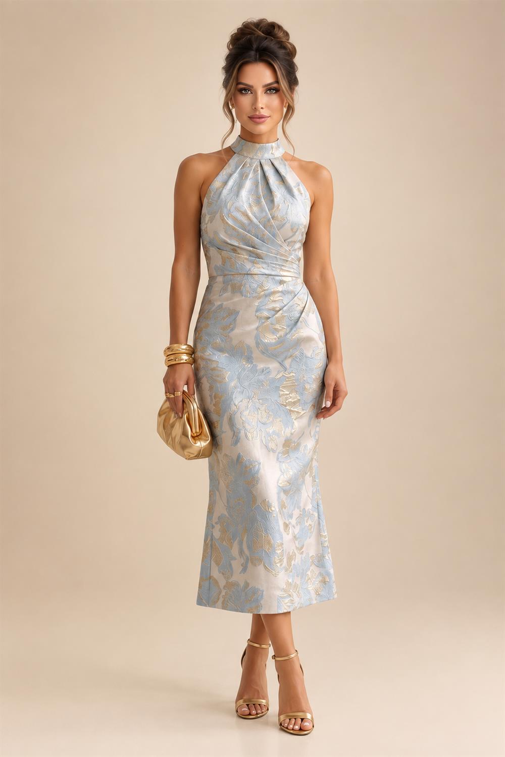 A-Line/Princess V-Neck Chiffon Floor-Length Mother of the Bride & Groom Dresses with Pleats (SHI22501646)