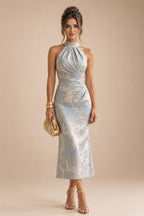 A-Line/Princess Strapless Jacquard Mini Homecoming Dresses with Bow & Pearls (SHI22370552)