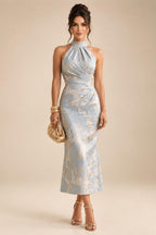 Jacquard A-Line/Princess V-Neck Floor-Length Mother of the Bride & Groom Dresses with Belt (SHI22500943)