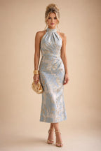 Floral Print A-Line/Princess Scoop Neck Floor-Length Mother of the Bride & Groom Dresses with Pockets (SHI22500916)