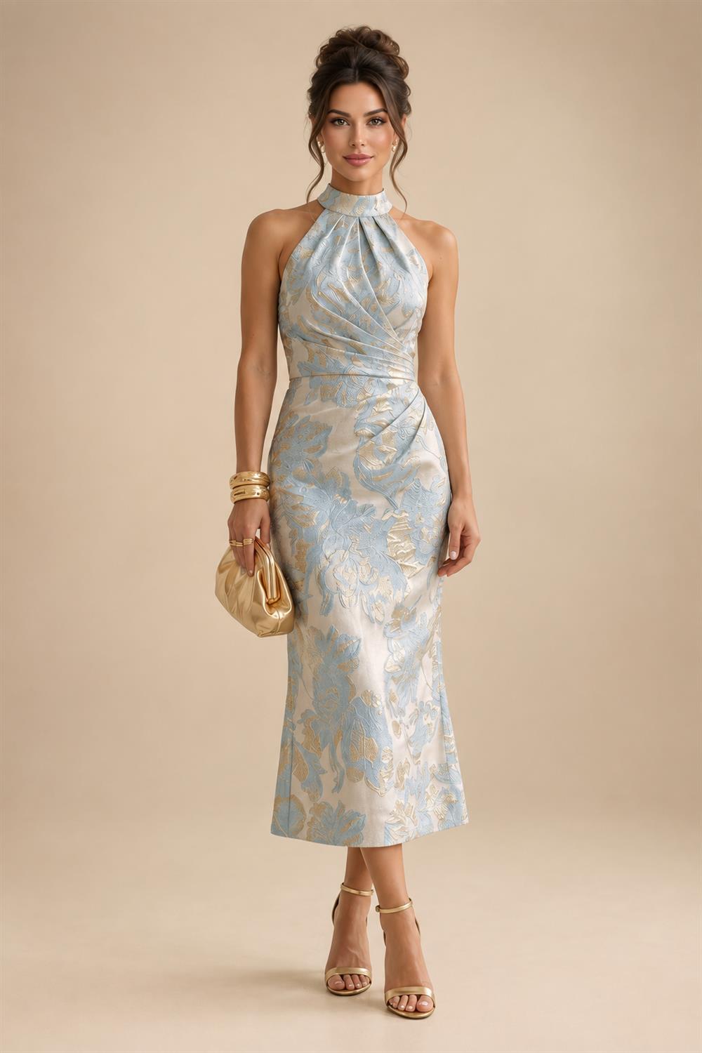 A-Line/Princess V-Neck Floor-Length Mother of the Bride & Groom Dresses with Ruffles & Ruched Waist (SHI22501284)
