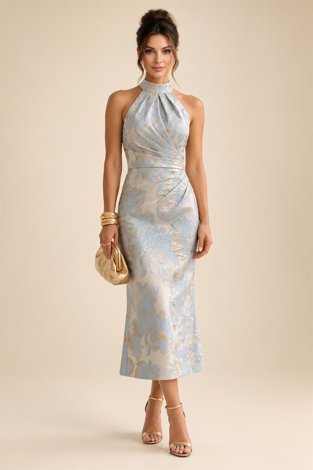 Jacquard Sheath Off the Shoulder Ruched Corset Mother of the Bride & Groom Dresses (SHI22500958)