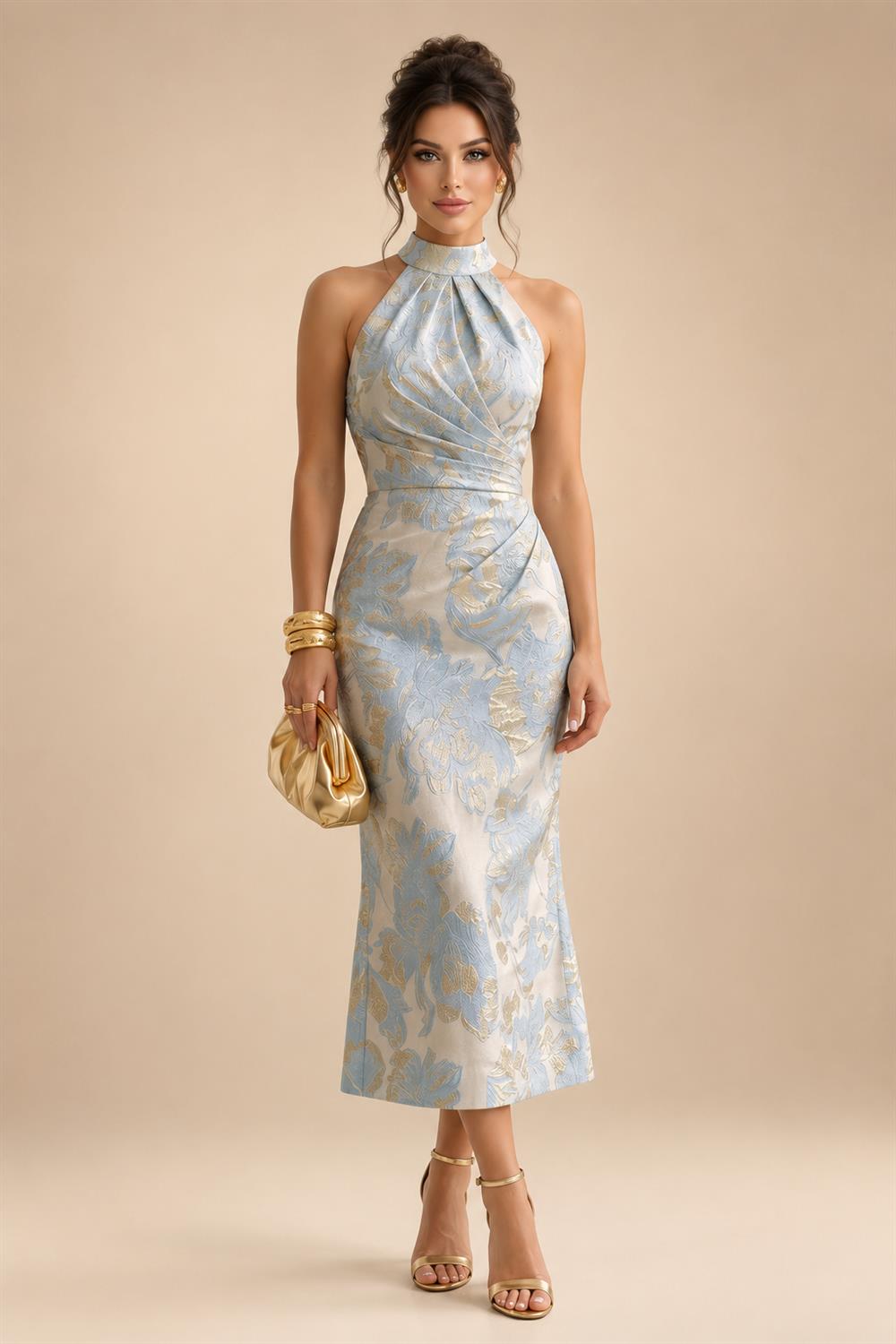 A-Line/Princess Scoop Neck Chiffon Floor-Length Mother of the Bride & Groom Dresses with Lace Appliques & Pleats (SHI22501611)