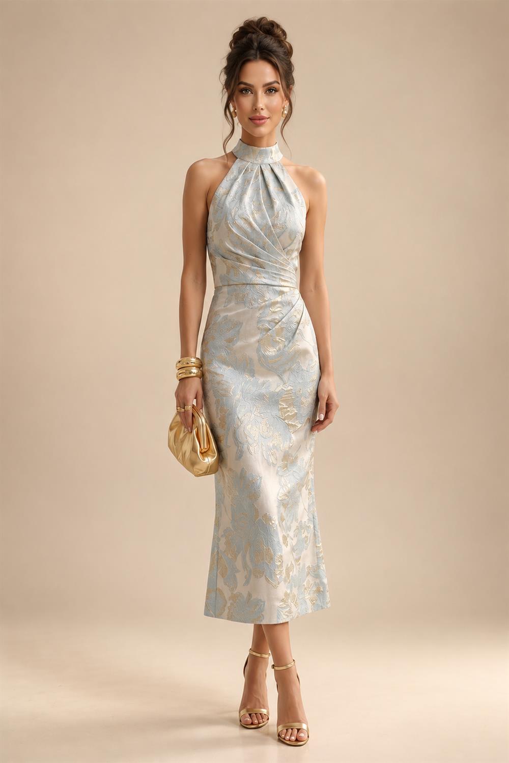 A-Line/Princess V-Neck Chiffon Maxi Mother of the Bride & Groom Dresses with Lace Appliques, Sweep Train, Ruffles, 3D Flowers & Ruched Waist (SHI22501653)