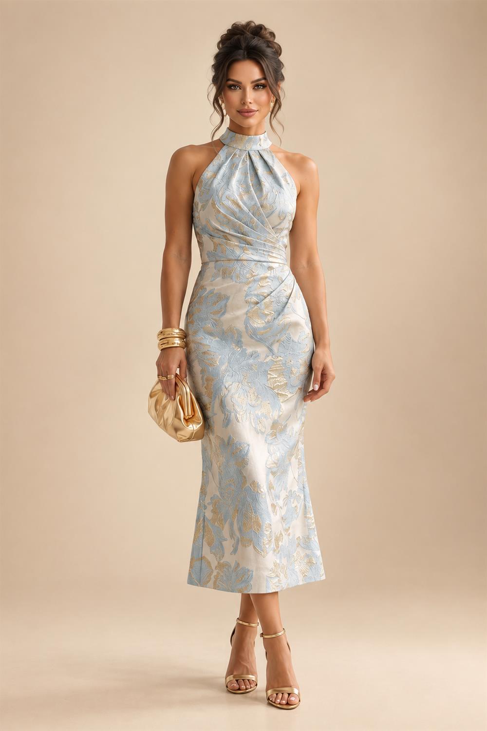 Chiffon Sheath/Column V-Neck Floor-Length Mother of the Bride & Groom Dresses with Lace Embroidery Bodice & Ruched Waist (SHI22501510)