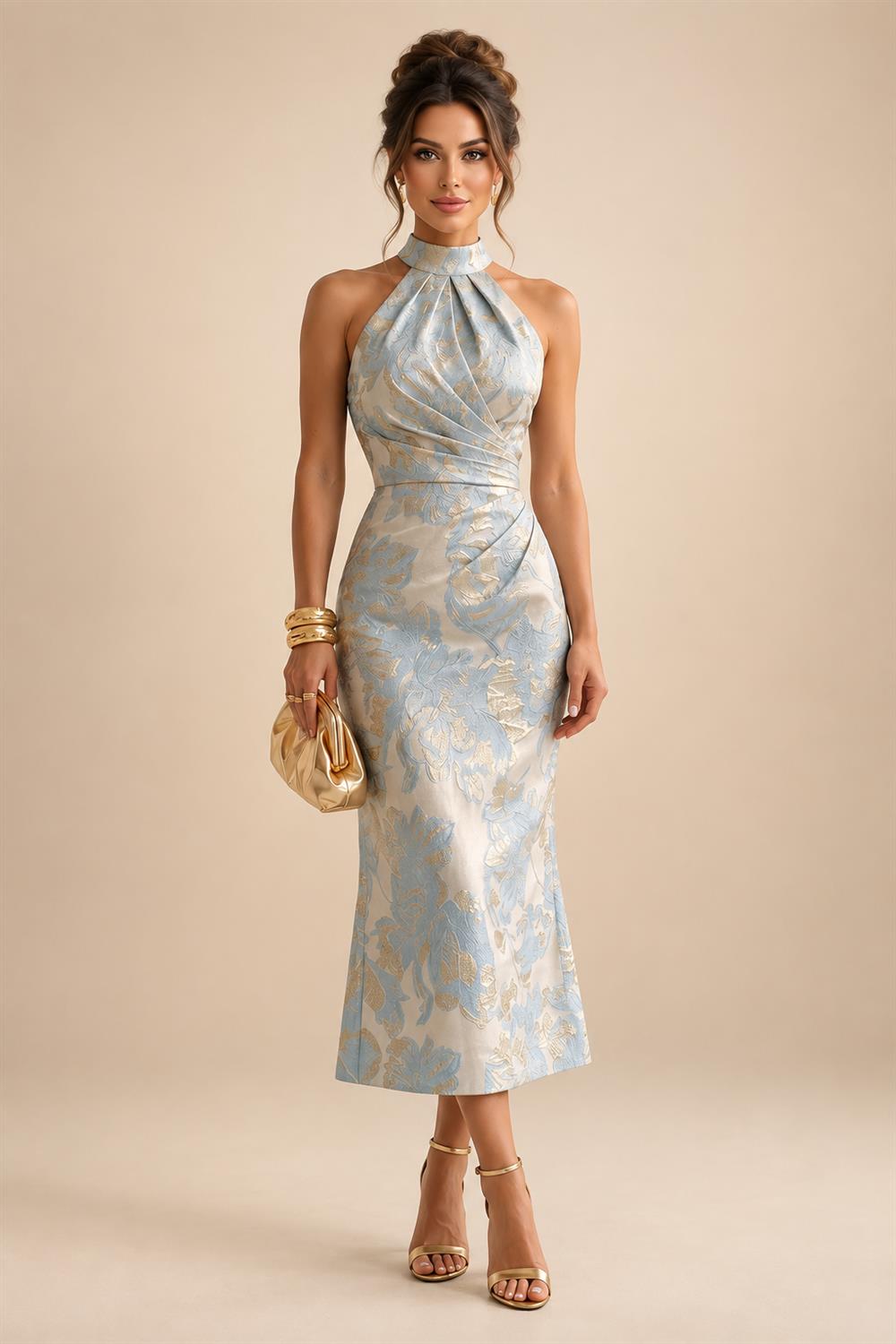 Sheath/Column Scoop Neck Chiffon Maxi Mother of the Bride & Groom Dresses with Lace Appliques, Sweep Train & Ruched Waist (SHI22501642)