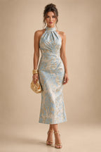 A-Line/Princess V-Neck Chiffon Maxi Mother of the Bride & Groom Dresses with Feather Trim & Pleats (SHI22501651)