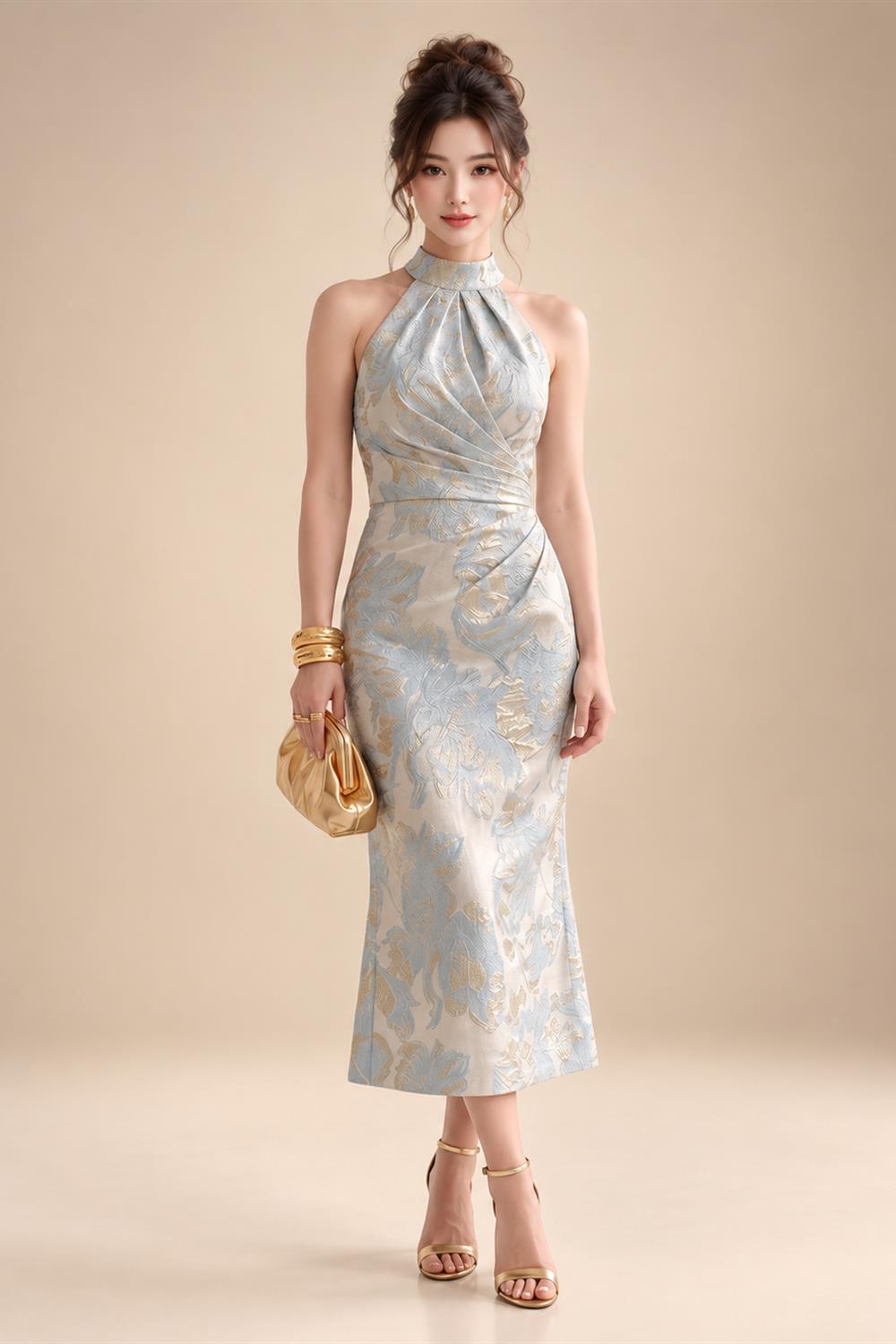 A-Line/Princess Scoop Neck Chiffon Floor-Length Mother of the Bride & Groom Dresses for Women (SHI22501635)