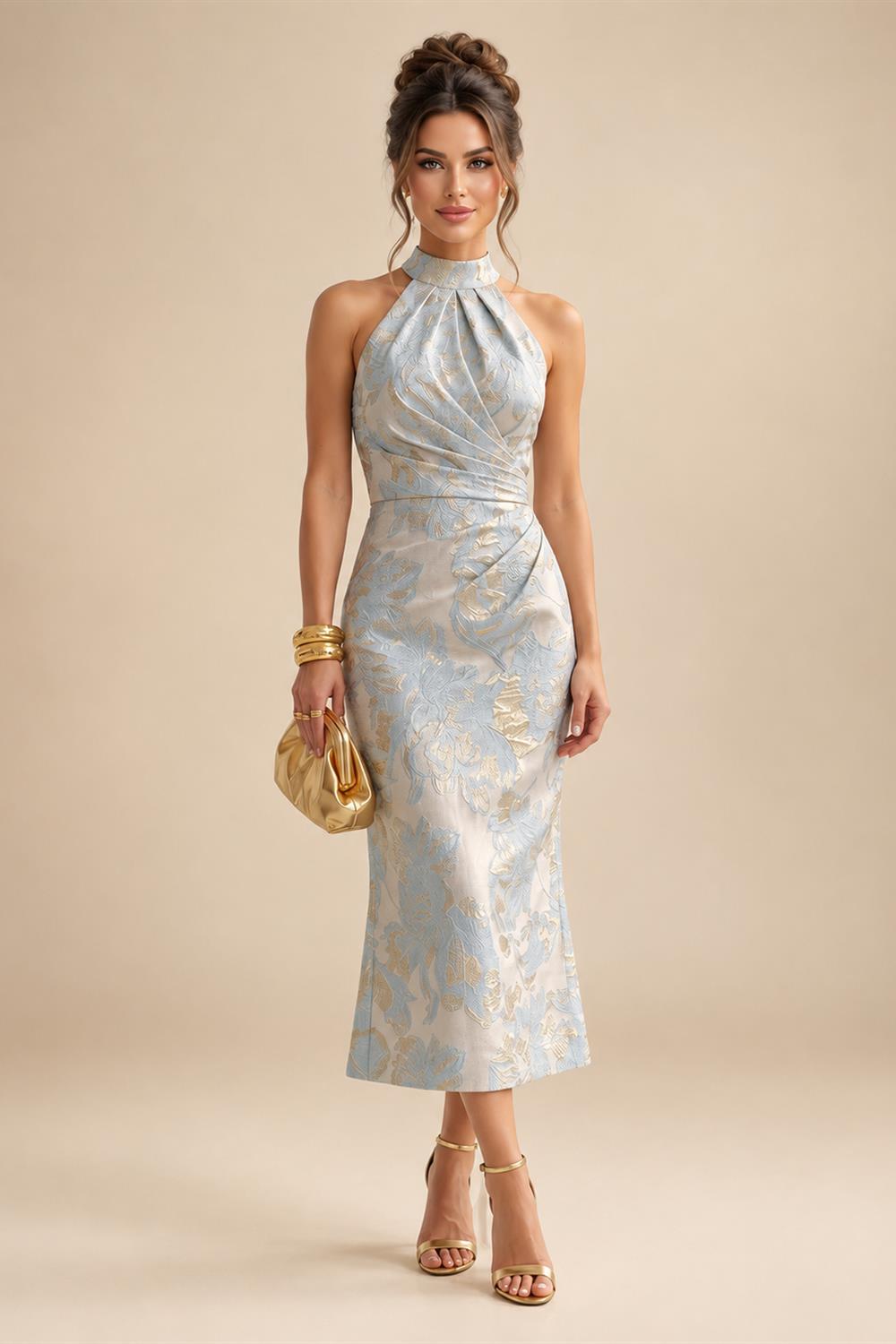 A-Line Lace Appliques Maxi Mother of the Bride & Groom Dresses with Flutter Sleeves Chiffon Bodice (SHI22500731)