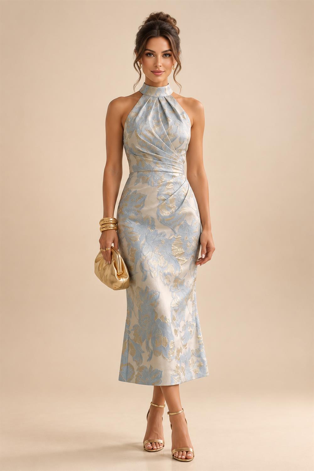 Sleeveless Lace Appliques Mother of the Bride Dresses with 3D Flower (SHI22500545)