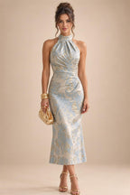 Jacquard A-Line/Princess V-Neck Floor-Length Mother of the Bride & Groom Dresses with Pockets (SHI22500987)