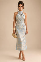 Sequin Floral Sheath/Column V-Neck Floor-Length Mother of the Bride & Groom Dresses with Ruched Waist (SHI22500972)