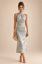 A-Line/Princess V-Neck Floral Print High-Low Mother of the Bride & Groom Dresses with Ruched Bodice (SHI22501569)