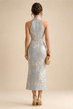 Sheath Satin 3/4 Sleeves Maxi Mother of the Bride & Groom Dresses with Chiffon Cape (SHI22500709)