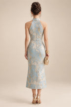 Satin V Neck Floral Print A Line Mother of the Bride Dresses (SHIR1110445)