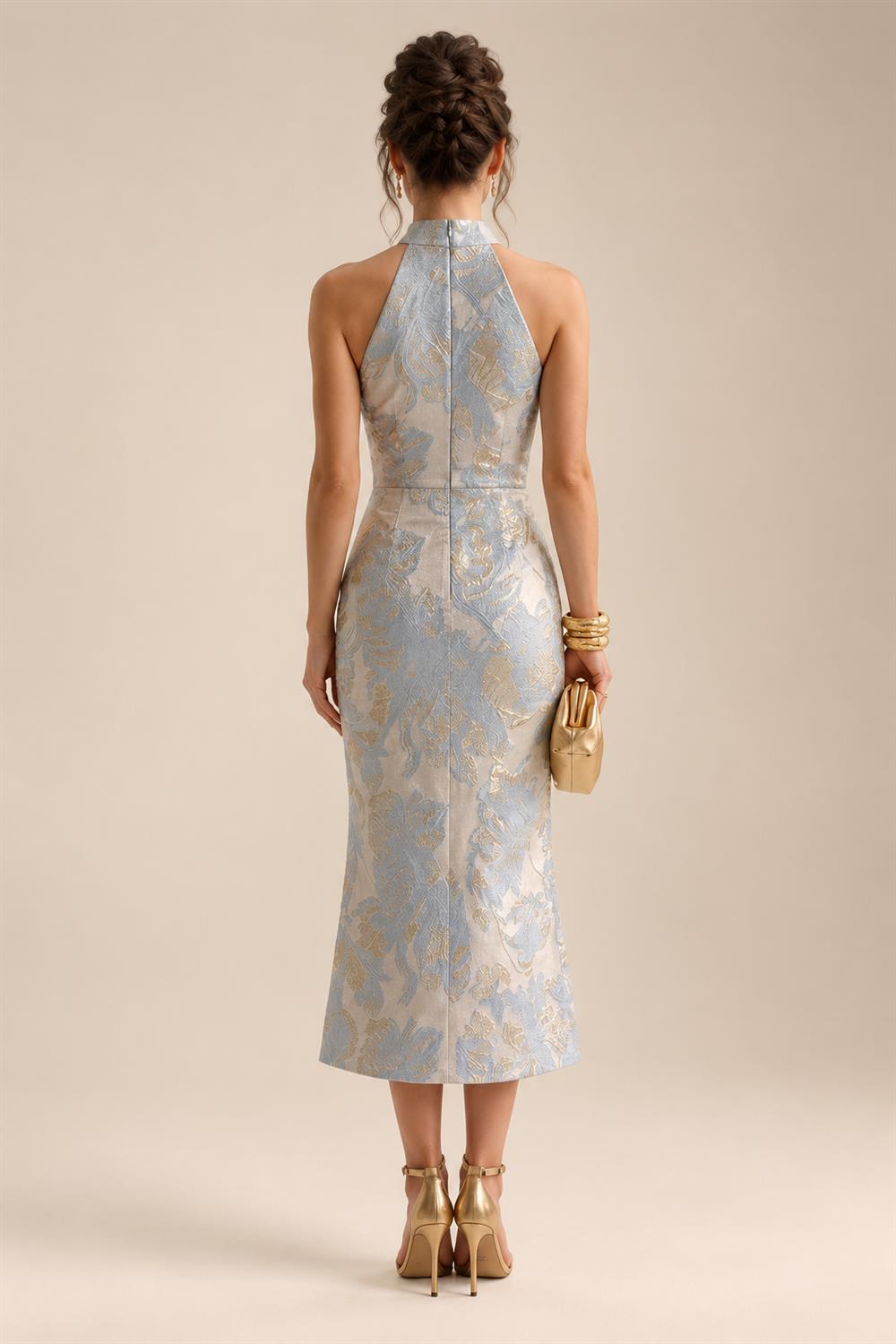 Sheath/Column V-Neck Sequin Maxi Mother of the Bride & Groom Dresses with Ruched Waist & Side Sash (SHI22501697)