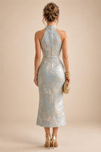 Jacquard A-Line/Princess V-Neck Floor-Length Mother of the Bride & Groom Dresses with Pockets (SHI22500987)