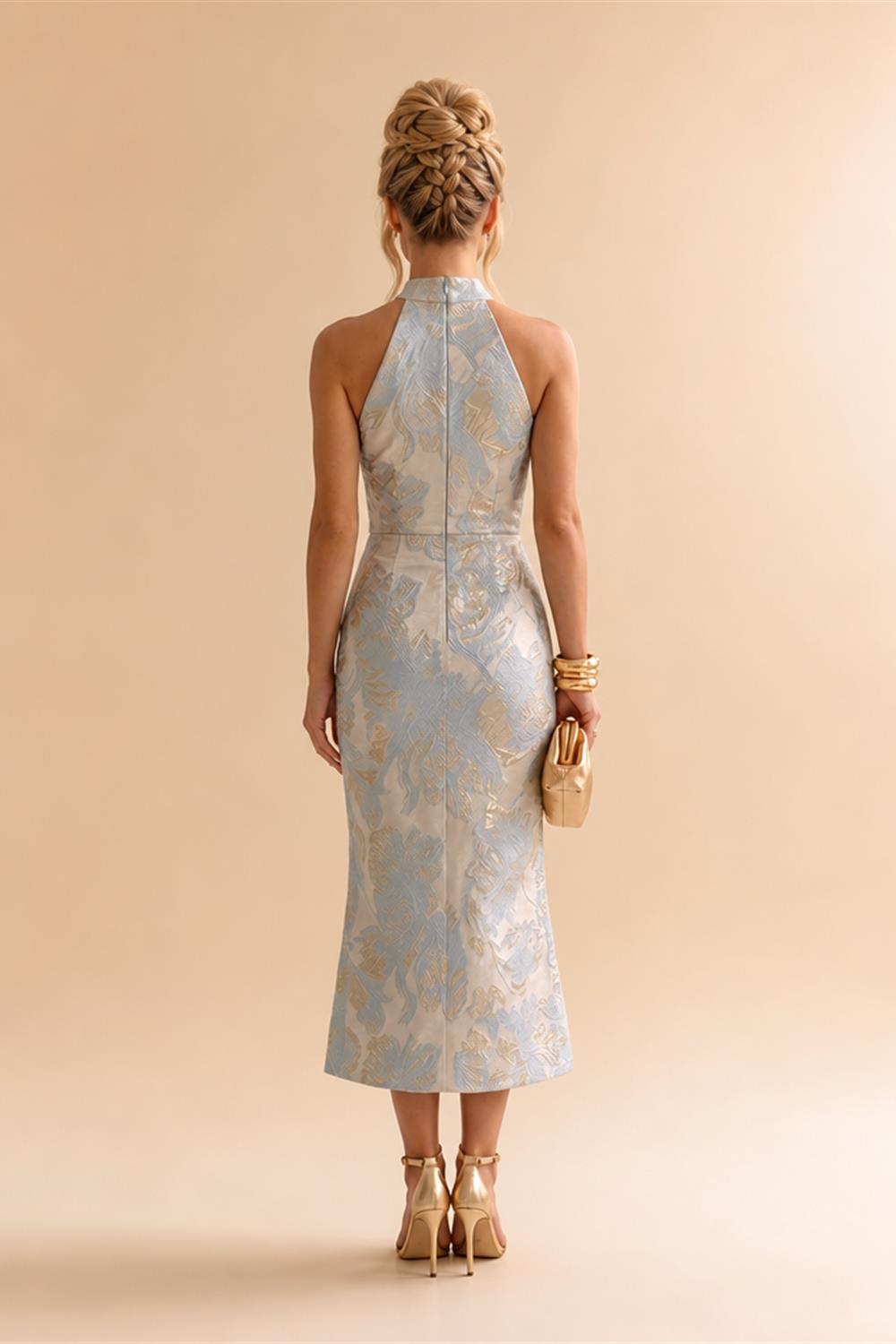 Sheath Satin Jacquard Off Shoulder Floor-Length Mother of the Bride & Groom Dresses (SHI22500823)