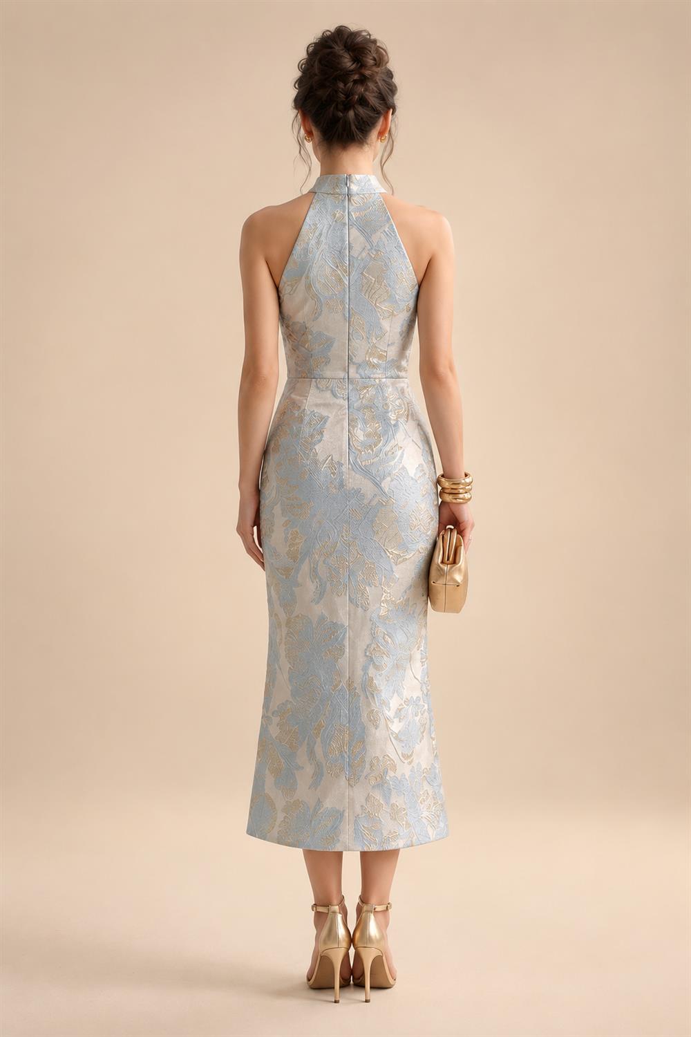 Chiffon A-Line/Princess Scoop Neck Floor-Length Mother of the Bride & Groom Dresses with Ruched Waist (SHI22501277)