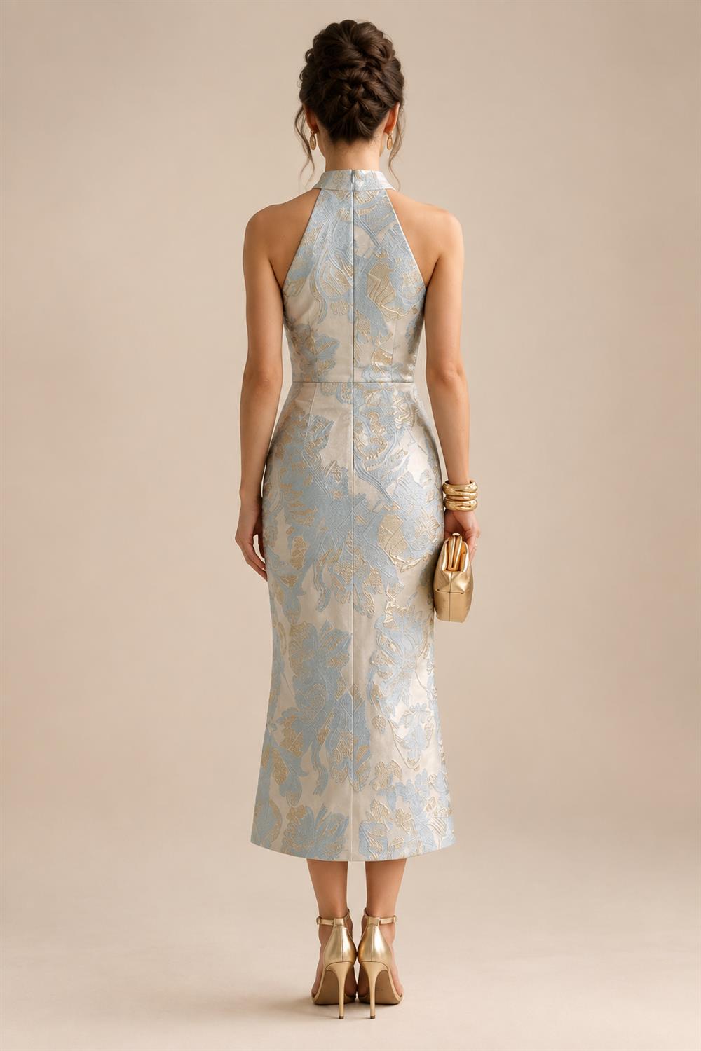 Mermaid/Trumpet One Shoulder Floral Embroidery Maxi Mother of the Bride & Groom Dresses with Side Sash & Ruched Waist (SHI22501626)