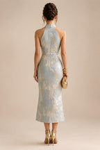 Mermaid/Trumpet One Shoulder Floral Embroidery Maxi Mother of the Bride & Groom Dresses with Side Sash & Ruched Waist (SHI22501626)