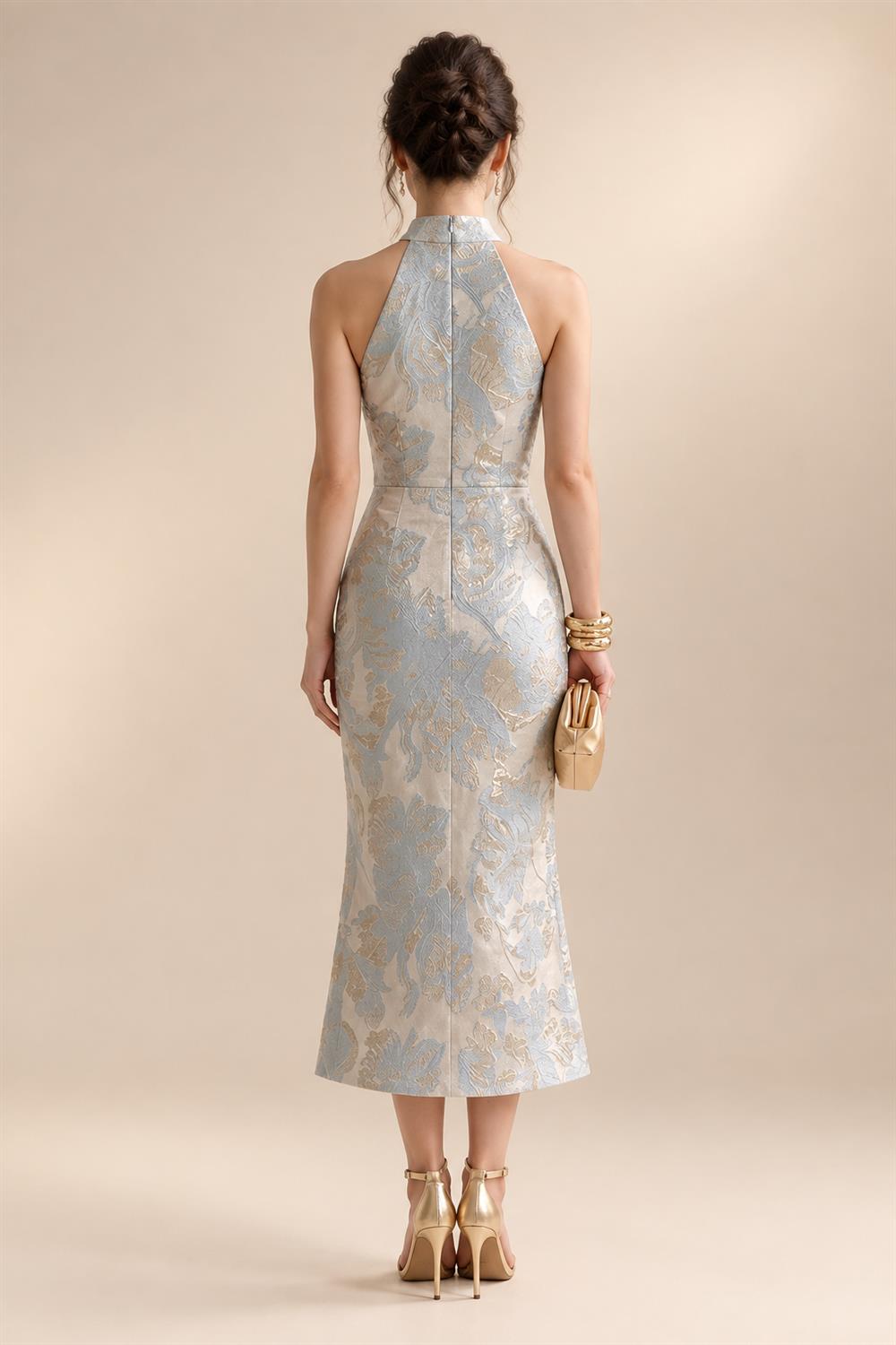 Tulle A-Line/Princess V-Neck Floor-Length Mother of the Bride & Groom Dresses with 3D Flowers (SHI22501351)