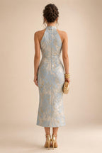 Sheath/Column Off Shoulder Stretch Jersey Floor-Length Mother of the Bride & Groom Dresses with Lace Appliques Sleeves & Slit (SHI22501550)