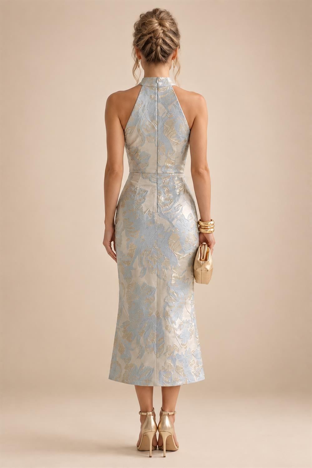 Jacquard A-Line/Princess Strapless Short Homecoming Dresses with Bow & Pearls (SHI22370324)