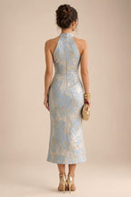 Sequin Floral A-Line/Princess V-Neck Floor-Length Mother of the Bride & Groom Dresses with 3D Flowers & Pleats (SHI22501350)
