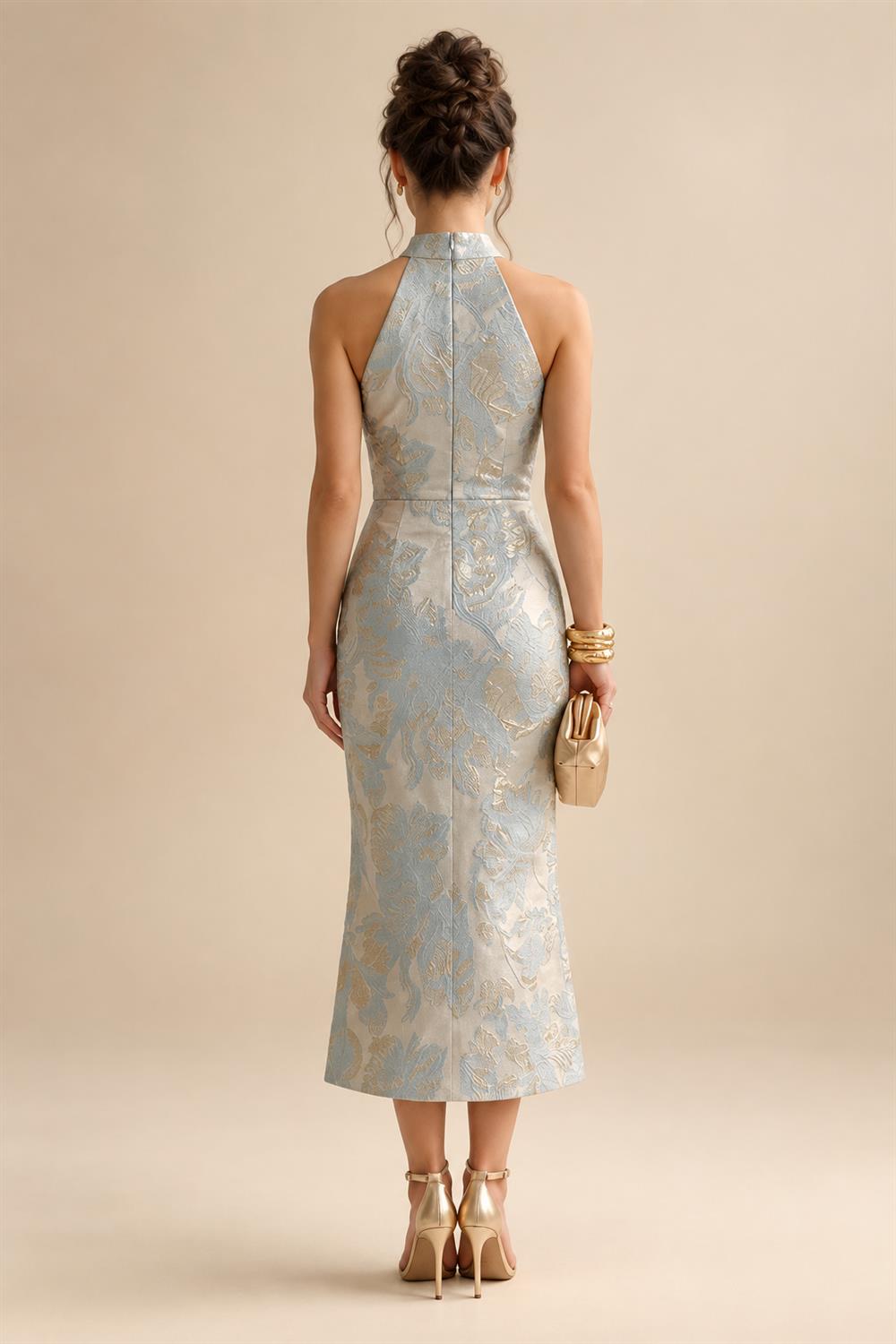A-Line Chiffon V-Neck Short Sleeve Mother of the Bride Dresses Floor-Length with Sequin Appliques (SHI22500297)