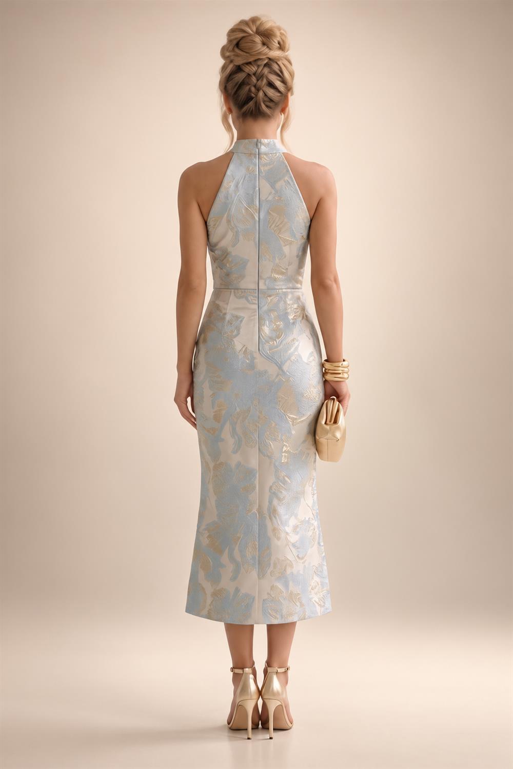 Jacquard A-Line/Princess Strapless Mini Homecoming Dresses with Bow & Pearls (SHI22370329)