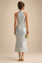 Jacquard A-Line/Princess Scoop Neck Floor-Length Mother of the Bride & Groom Dresses with Ruffles & Ruched Waist (SHI22501201)