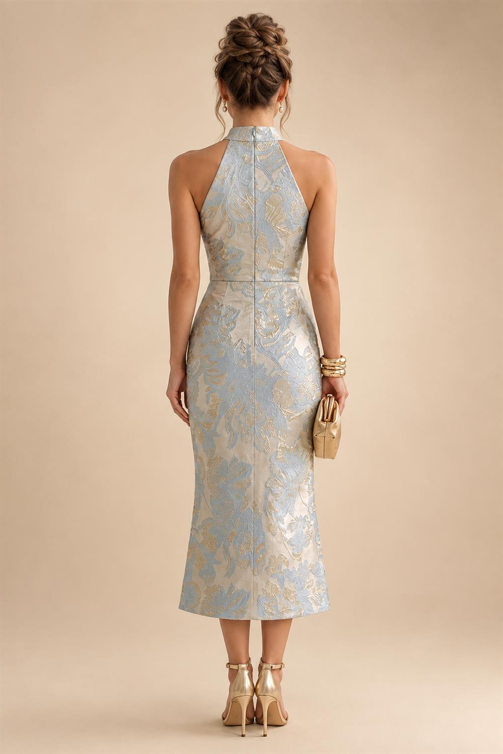 Jacquard A-Line/Princess Strapless Mini Homecoming Dresses with Bow & Pearls (SHI22370329)