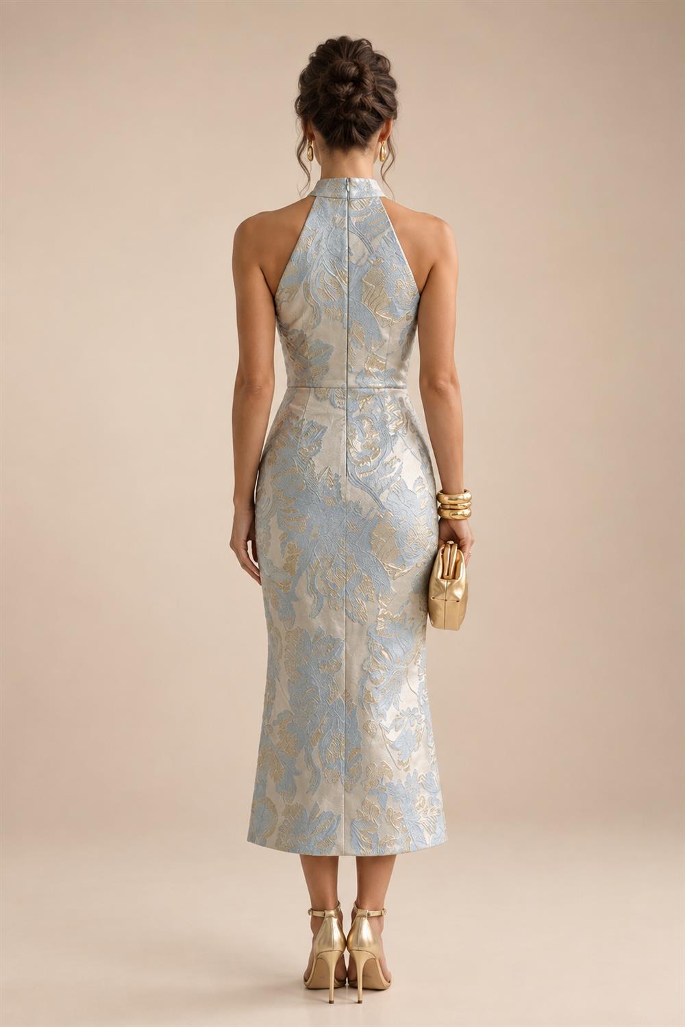 Floral Print A-Line/Princess Scoop Neck Floor-Length Mother of the Bride & Groom Dresses with Pockets (SHI22500916)