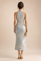 Floral Print A-Line/Princess V-Neck Tea-Length Mother of the Bride & Groom Dresses with Ruched Waist & Pockets (SHI22501150)