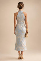 A-Line Chiffon Floral Print 3/4 Cape Sleeves Tiered Mother of the Bride & Groom Dresses with Beaded Waist Embellishment (SHI22500669)